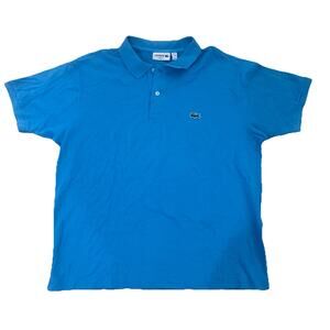 Lacoste Classic Fit Blue Pique Alligator Logo Mens Shirt XL